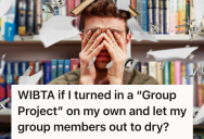 His Group Refused To Contribute To Their College Final Project, So He Considers Finishing It Solo And Burning Bridges