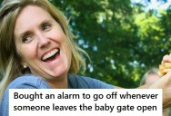 Mom Grew Tired Of Reminding Family Members To Close The Baby Gate, So She Installed A Loud Alarm That Goes Off Until They Close It