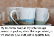 Her Husband Threw Away All Her Mugs Instead Of Packing Them, So Her Family Sent Her More Just To Annoy Him