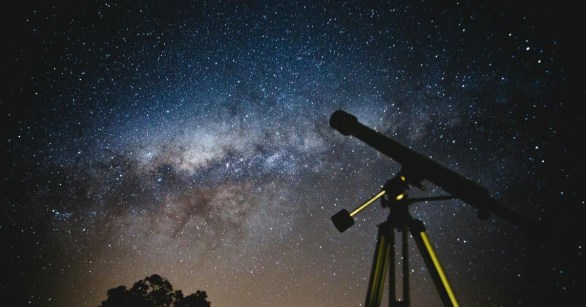 A telescope watching the stars