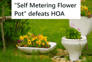 A Teacher’s HOA Forced Him To Cut Down A Protected Tree, So He Went To Court To Make Them Pay The Fines, And Then Replaced The Tree With A Toilet That He Used As A Flower Pot