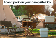 Couple Can’t Park On Their Campsite Because The Family Next To Them Is Using Part Of It, So A Park Ranger Has To Step In To Solve The Problem