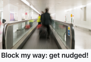 Rude Man Thought He Could Cut Across The Airport’s Moving Walkway, But An Annoyed Traveler Made Sure His Suitcase Took A Little Detour