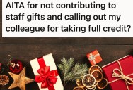 A Work Colleague Took Full Credit For Gifts For The Staff, So This Employee Exposes The Truth And Drama Ensues