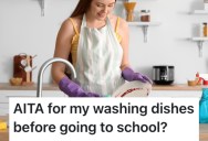 She Washes The Dishes Before She Goes To School Every Day, But Her Mom Thinks It’s A Bad Idea Because it Makes Her Smell