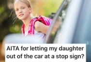 Parent Dropped Their Daughter Off For School At A Stop Sign Because Traffic Was Heavy, But A Bus Driver Got Upset With Them And Blasted His Horn