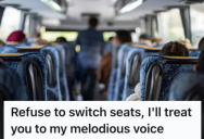 Woman Who Was Seated Between Two People Who Knew Each Other On The Bus Asked To Switch Seats, But When They Refused She Found A Way To Get Them To Stop Talking