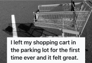 Man Parked Like He Owned The Grocery Store Lot, So Other Shoppers Banded Together To Box Him In With Their Carts