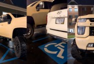 Driver Was Angry When He Saw A Huge Truck Parked In A Handicapped Spot