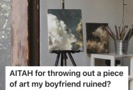 Woman Keeps Forgetting To Find The Perfect Frame For A Painting, But Her Boyfriend Has A Solution And She Really Doesn’t Like It