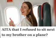 Her Brother Wanted Her To Sit Next To Him On The Plane, But She Preferred To Sit Next To Strangers Which Made Her Brother Mad