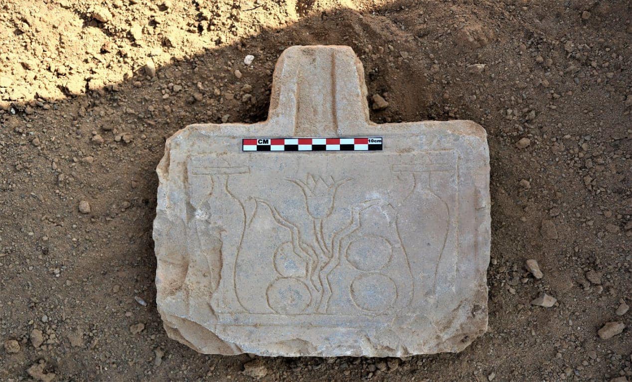 Egyptian tablet on the ground