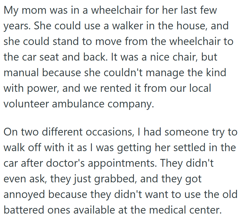 Comment 1 81 Rude Customer Tried To Take Her Mobility Aid At The Grocery Store, And Even After Explaining That It Belonged To Her The Other Lady Continued To Cause A Scene