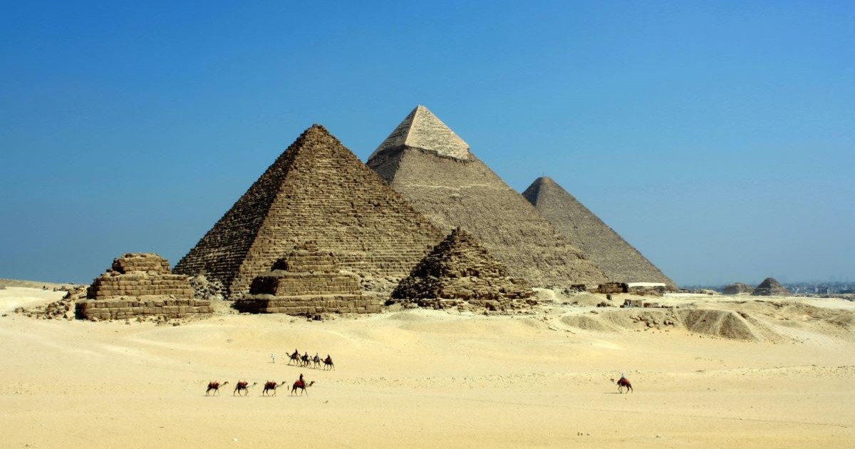 Photograph of the Great Pyramids of Giza