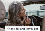 A Couple Slammed Their Car Door Into A Disabled Woman’s Vehicle And Shrugged It Off, So She Hit Their Car Repeatedly Before Driving Away