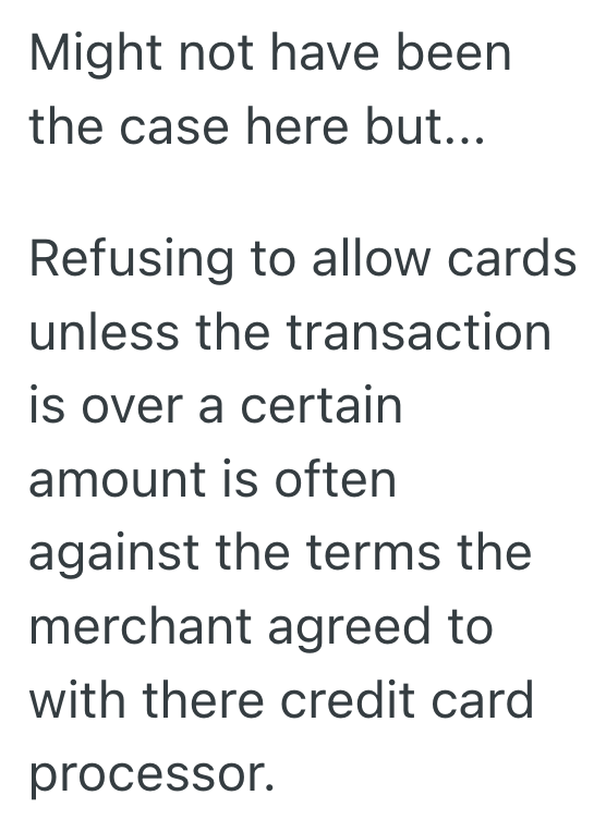 Screenshot 2025 02 27 at 9.40.29 PM Cashier Enforced A Minimum Purchase Rule For Card Payments, So A Customer Cancelled Their Entire Order Out Of Spite