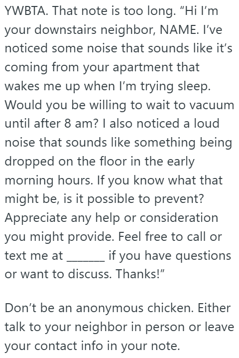 Screenshot 1 cbd303 Upstairs Neighbor Keeps Vacuuming Early In The Morning And Makes A Loud Noises At 3 AM, So Tenant Decides To Write Her A Confrontational Note