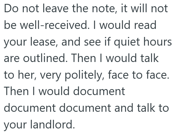 Screenshot 5 e5ba42 Upstairs Neighbor Keeps Vacuuming Early In The Morning And Makes A Loud Noises At 3 AM, So Tenant Decides To Write Her A Confrontational Note