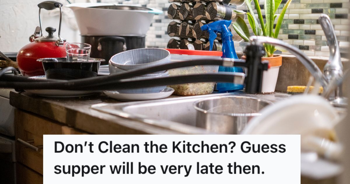 Her Spouse And Kids Would Always Leave The Kitchen Messy, So This Woman Thought Of A Way To Teach Them A Lesson If They Wanted Her To Cook Source: Reddit/PettyRevenge/Canva