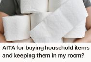 Gross Man Never Cleans Or Buy Stuff For The House, So His Roommate Wants To Keep The Household Supplies In His Room