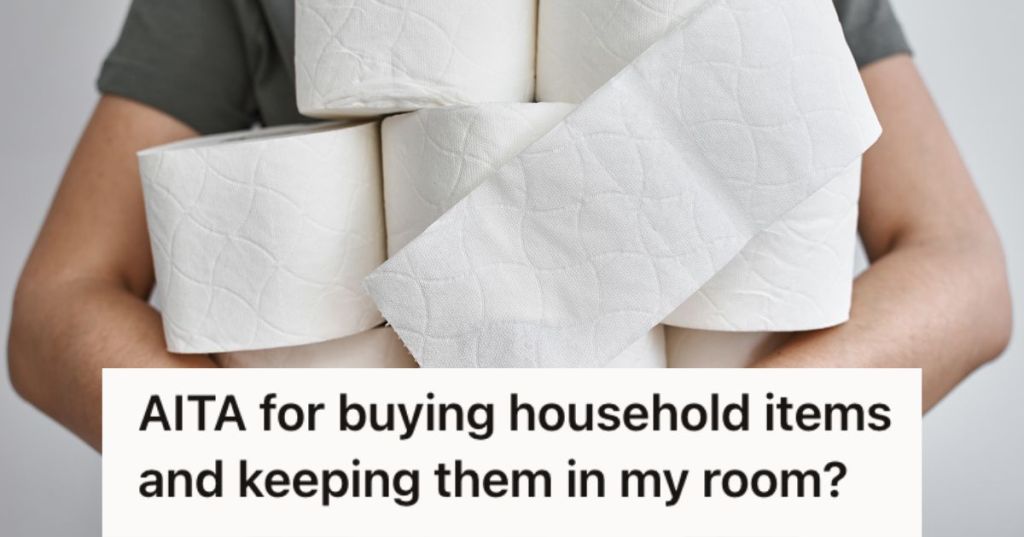 Gross Man Never Cleans Or Buy Stuff For The House, So His Roommate Wants To Keep The Household Supplies In His Room