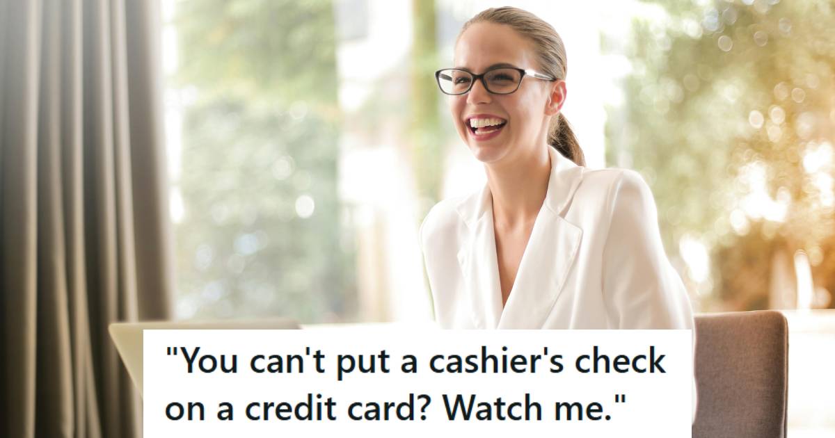 smiling blond business woman wearing glasses