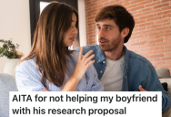 Woman’s Boyfriend Wants Her To Help Him Write A Thesis Proposal, But She Has Multiple Reasons Why She Won’t Help Him