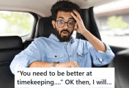 When His Boss Wanted Him In Trouble For Being Three Minutes Late, He Made Sure That Going Forward He Would Work His Exact Schedule And Nothing More