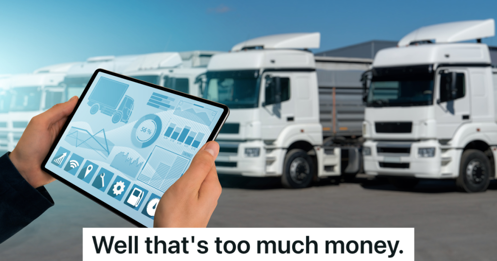 trucking business looking at tablet