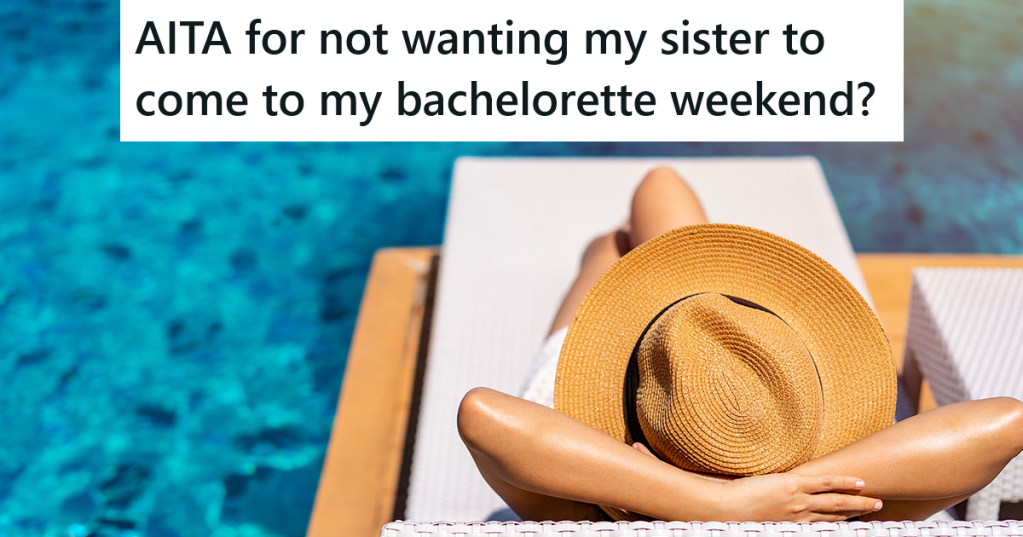 woman in hat relaxing by pool