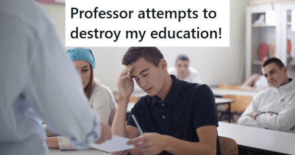 upset student getting a test back