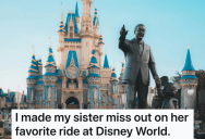 Woman Is Able To Skip The Long Line At A Popular Attraction At Walt Disney World, But She Doesn’t Let Her Sister Come With Her