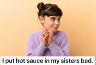 Little Sister Got In Trouble When Her Older Sister Didn’t Put Her Toys Away, So She Grabbed A Bottle Of Hot Sauce And Put It In Her Older Sister’s Bed