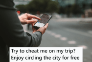 A Family Called For A Ride Share To Pick Them Up, But The Driver Wasn’t Coming Because He Wanted Them To Cancel So He Got The Cancellation Fee. So They Got Petty And Waited Him Out.