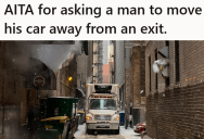 He Was Just Trying To Get His Bike Out Of The Building, But The Drivers Of The Truck Got Ugly Quick