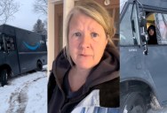An Amazon Driver Got His Delivery Truck Stuck In A Customer’s Driveway