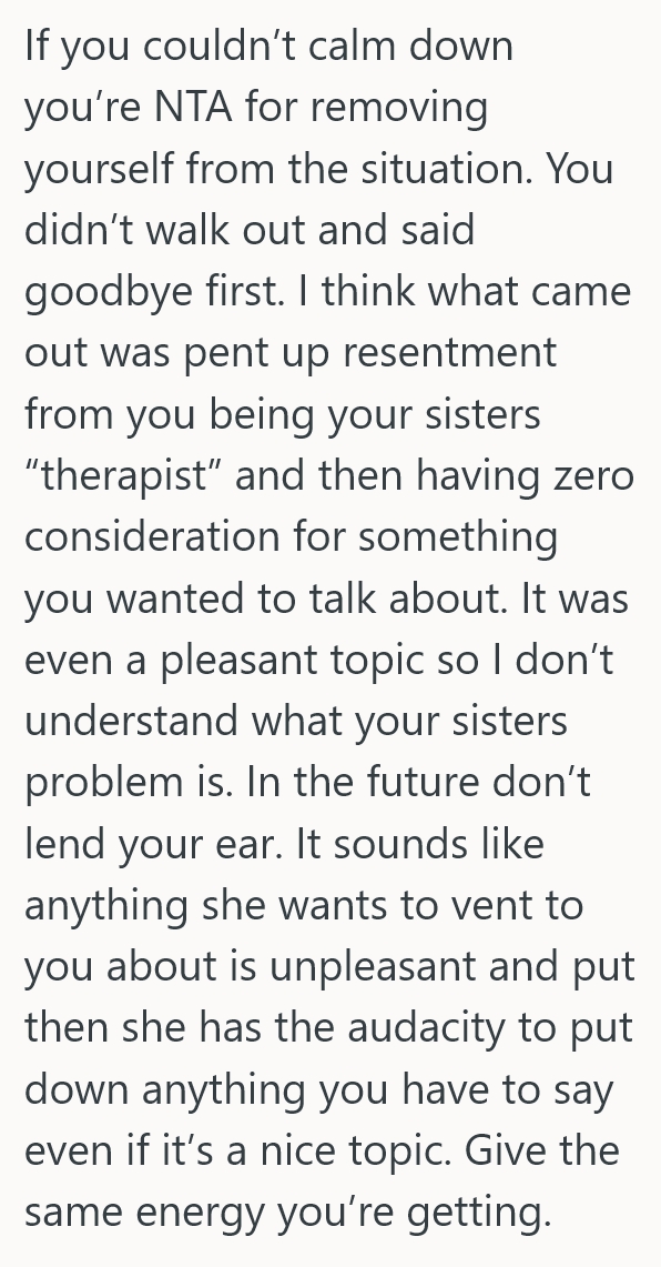 2025 03 12 02 37 55 Shes Always Been Her Sisters Shoulder To Cry On, But When She Wanted To Talk About Something Happy, Her Sister Shut Her Down