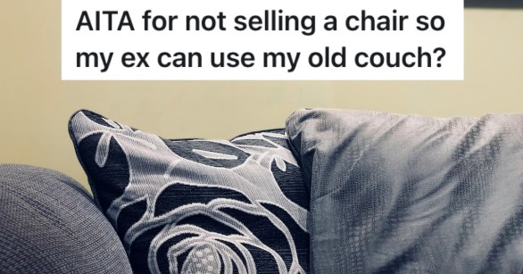 Grey patterned couch cushions