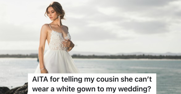 A bride in front of a lake