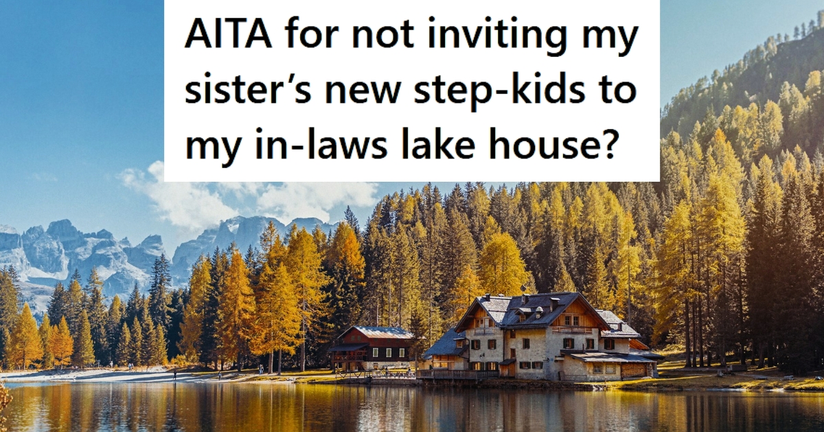 lake house landscape with beautiful trees