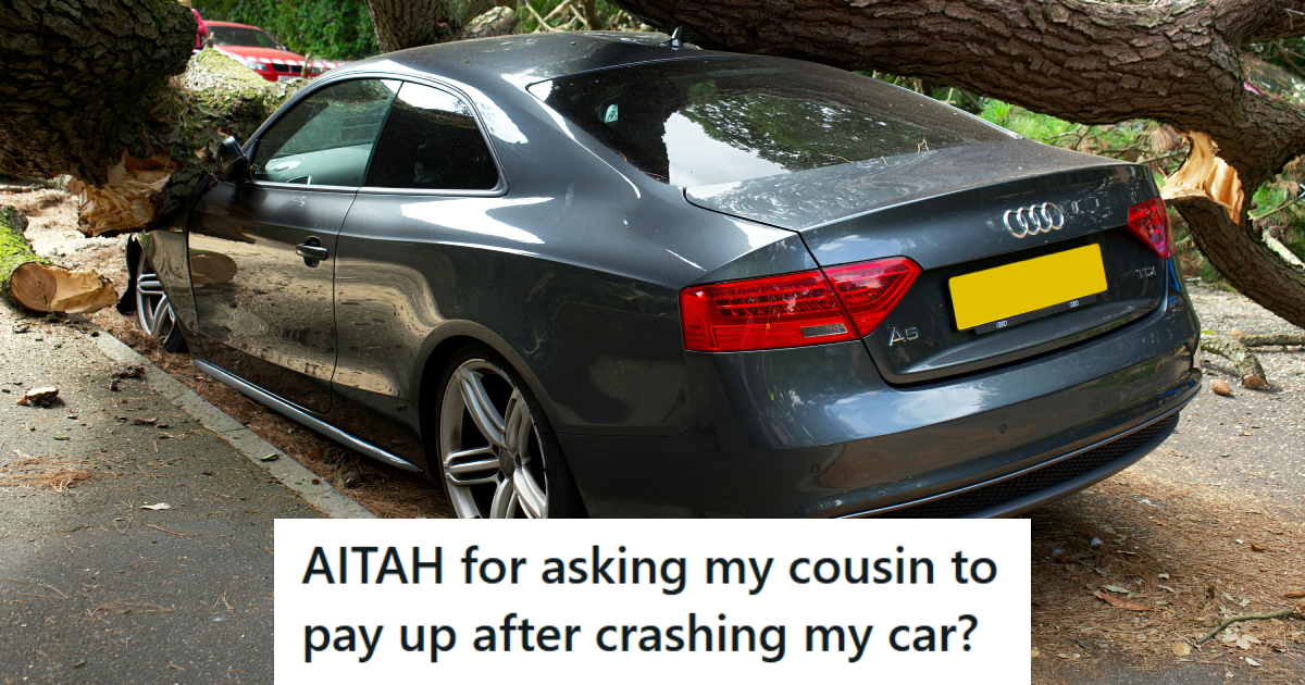 Audi A5 trapped under a tree following severe weather