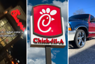 Being Asked What Color Your Car Is Would Normally Be A Simple Question, But When This Guy Went Through The Chick-fil-A Drive-Through He Had A Challenge