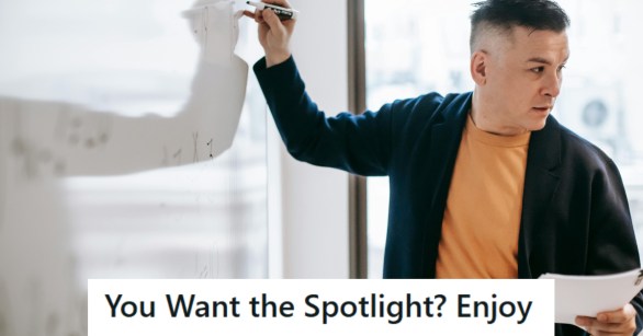 Man giving a presentation in front of the class