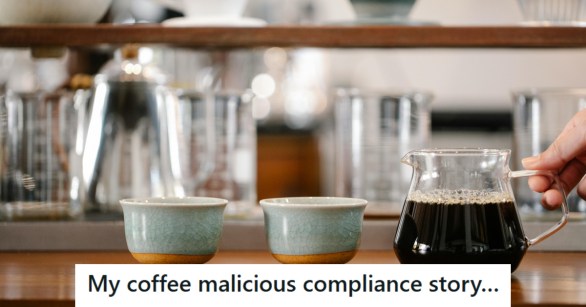 Coffee and two cups sitting on a counter