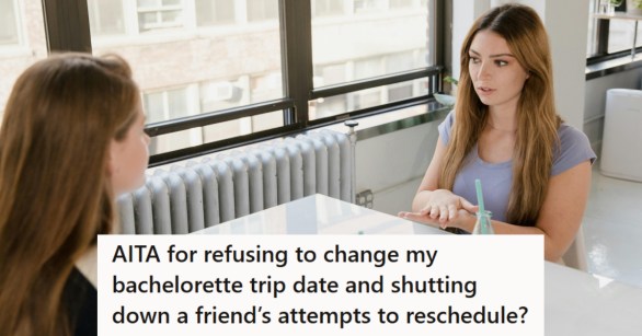 two women sitting at a table talking