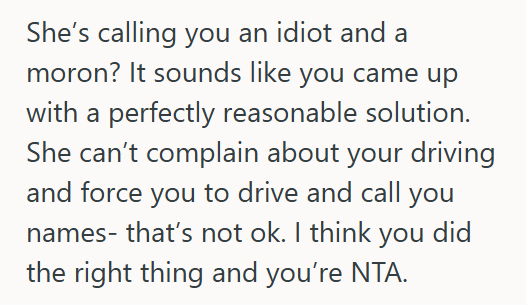 Driving 1 Husband Refuses To Drive With His Wife After Her Backseat Criticism Ruins Every Trip, But Now She’s Upset That She Has To Drive Everywhere