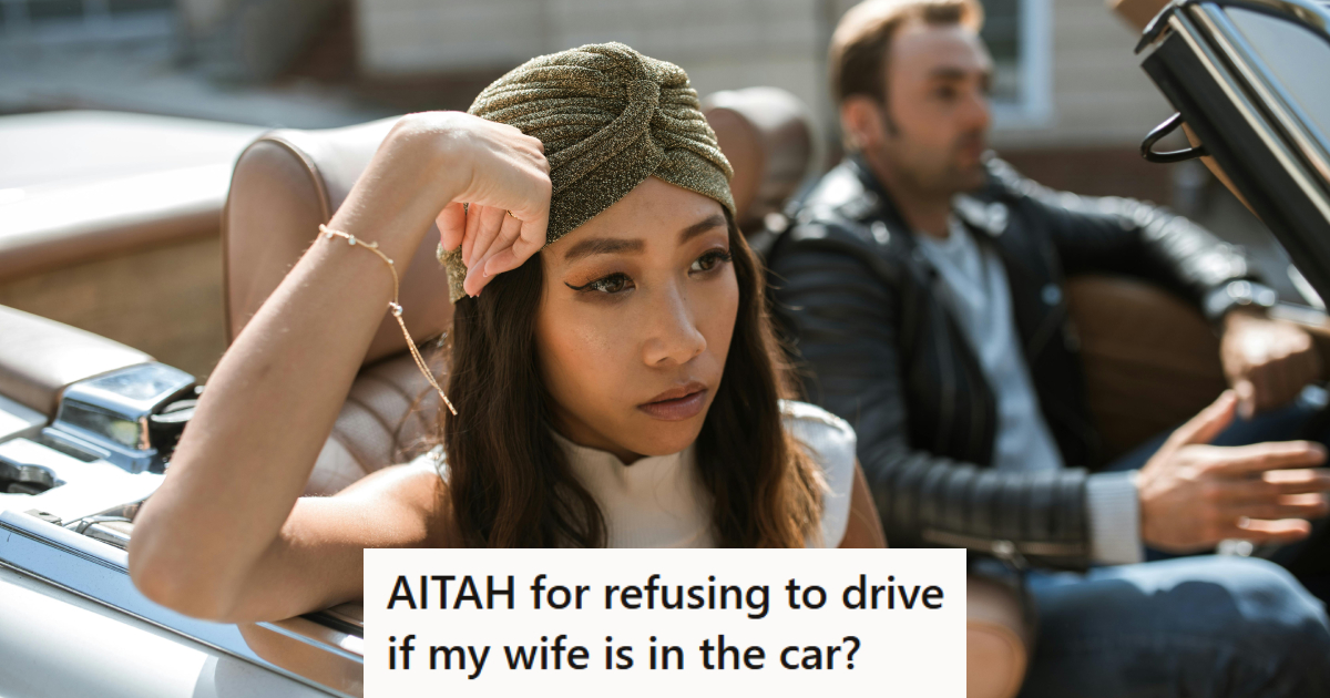 Woman upset at how her man is driving