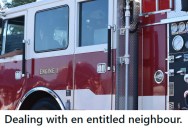 Selfish Neighbor Blocks Disabled Parking Spot And Refuses To Move For Paramedics, So The Fire Department Pushes His Cars Down The Street