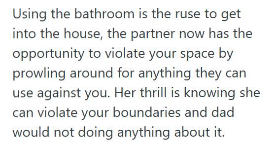 Home 3 Woman Refuses To Let Dad’s Toxic Girlfriend Use Her Bathroom, So When He Tries To Unlock Her Front Door Anyway She Stopped Them