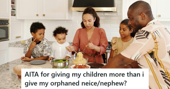 Woman and kids fixing dinner in the kitchen